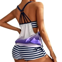 Simplmasygeni ženski kupaći kostimi plus veličina za čišćenje žena Konzervativni ispis Strappy Back