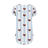 Ženski bluze Ženski dan zaljubljenih Love Print T-Majica Custer ovratnik kratkih rukava Pulover Top