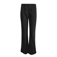 SNGXGN radne pantalone za žene Ženske ležerne radne hlače Džep elastične visoke struk ravna nogu pantalone