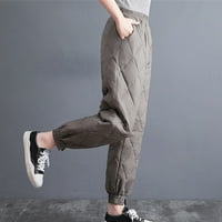 Dadaria pantalone za žene visoki struk radne ženske ležerne pamučne pantalone s ravnim džepovima za