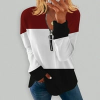 Cara Lady Ženska moda Casual Okrugli izrez Hoodie Nepravilni prugasti geometrijski ispisani bluza s