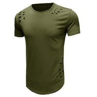 Advoicd majice za muškarce izrez tanka košulja Proljeće u boji Ležerne prilike pune t moli pamuk muške