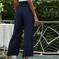 Ženske hlače od solidne boje modne duge palaznjo hlače vrećastom lagane lagane težine montira visoke