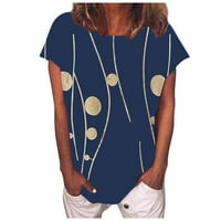 Žene Ljeto Slatke grafički džepovi kratkih rukava majica kratki rukav Ležerne tuničke vrhove Bluze Ladies