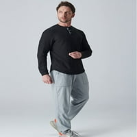 Muški mahuna s dugim rukavima Henley majica Termalna casual fit modna lagana odjeća