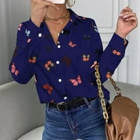 Košulje s gumbom Ženska modna casual rever gornji labavi bluza sa dugim rukavima