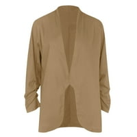 Cardigan za žene Ljetni modni čvrsti boja otvoreni prednji elastični rukavi odijelo labavi blejci Outerwear džemper