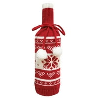 Luk vezane plišane kuglice Creative Wine boce pokrivaju snježne pahulje Jelen Ispis Božićne pletene vinske vrećice festival sup