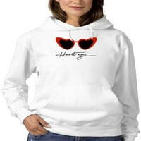 Retro Crveno srce sunčane naočale Hoodie žene -Image by Shutterstock, ženska XX-velika