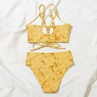 Udobne žene Bikini Solid SPLICING dvodijelni kupaći kupaći kostimi