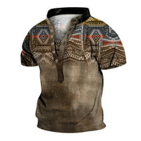 Polo majice za muškarce Osobu s kratkim rukavima retro dugmad ovratnika Digitalna 3D štamparija