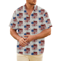 4. jula muška havajska majica SAD Nacionalna zastava grafička majica ovratnik odjeća odjeća 3D otpisni