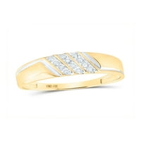 Jewels 10kt Žuto zlato Mens okrugli kanal-set dijamantski dijamantni dijamantski vjenčani vender CTTW