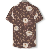 qolati muški ljetne košulje Vintage kratki rukav lagani gumb dolje Henleys bluza Slatka ispis Lose Aloha