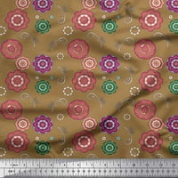 Soimoi pamučna kamerska tkanička tkanina vrtlozi, lišće i cvjetna umjetnička otisnuta tkanina od dvorišta široka