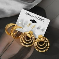 Modne pretjerane minđuše od zlatne boje za žene za žene geometrijske iskrivljene vintage obruče nakit
