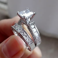 Glupest Birch set blista kubična cirkonija Rhinestone umetnuli prsten za žene Angažovanje nakita legura, kubični cirkonij, rhinestone b