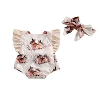 Seyurigaoka djevojke cvjetni kvrga kvadratni ovratnik fly haljina za rukavice baby rhoper