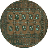 Ahgly Stroj za upotrebu u zatvorenom krugu Perzijske tirkizne plave tradicionalne prostirke, 5 'krug