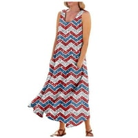 Ženska casual labava kratka rukava dugačka haljina Split Maxi ljetna haljina za plažu sa džepovima