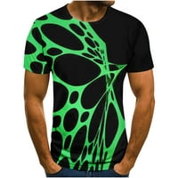 Cool 3D Sve preko tiskanih majica za muškarce Grafički print casual kratkih rukava Ljetni teži zelene veličine 3xl