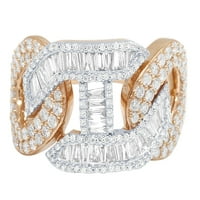 Ruža Bijela zlatna baguette 1.5ct dijamantni prsten za mariner