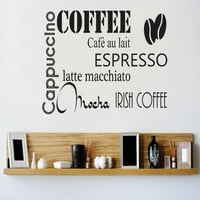 Prilagođena zidna naljepnica naljepnica: kafa kapućino espresso mocha latte kuhinja stilski dekor vinil