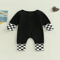 Gwiyeopda Baby Boys Jumpsuits patentni zatvarač sa dugim rukavima Pleaid Patchwork Romper Obnewewewes 0- mjeseci