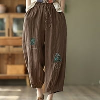 Binmer duge pantalone za žene Ljetni modni labavi CA Sual Quarter hlače sa džepovima