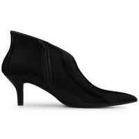 ALLEGRA K Ženska točka patentne kožne stiletto cipele sa petom