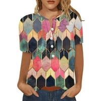 Majice za žene Trendy Diamond Titter Gumb Graphic Slatka ženske bluze i vrhovi Dressy Ležerne prilike