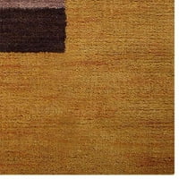 Rugsotički tepisi Ručni loom, prostirka za suvremene vunene vune, zlato, smeđa, 2'8''x10 '