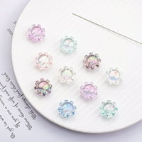 Feildoo cvjetne perle za izradu nakita, šarene akrilne cvjetne perle Velika rupa za DIY nakit za obnarenje