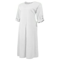 Rejlun dame maxi haljine pune dužine dugačka haljina Split hem kaftan casual pune boje vanjski bijeli