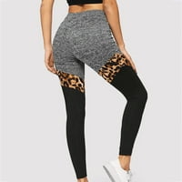 Aaimomet joga hlače za žene hlače Sportske gamaše Visoko žensko joga elastični leopard uzorak uzorka za šivanje struka joga hlače, višebojni l