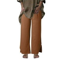Nove ženske hlače ženske duge lounge hlače visoke strukske vučne kapke labave fit široke hlače za noge casual pantalone