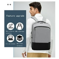 Back Office pribor za laptop ruksak, poslovni vitki trajni prijenosni prenosivi ruksaci sa USB priključkom za punjenje, školski računarske torbe za muškarce i žene na čišćenju