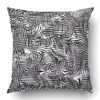 Crno-bijeli grunge prugasti valovita uzorka jastučni jastučni jastuk