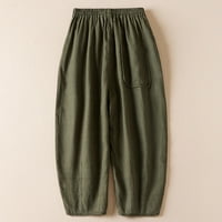 Fartey gromobrani danas pamučne pantalone za žene sa izvlačenjem elastičnih visokog struka hlače sa dnevnim boravkom solidne boje prodirnosti pantalone