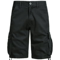 Muški klasični teret Stretch kratak multi-džepni vanjski radovi Atletski kratke hlače Crna veličina