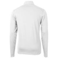 Muški rezač i Buck White Detroit Lions Logotip vrlina Eco Pique Reciklirani tromjesečja-zip pulover