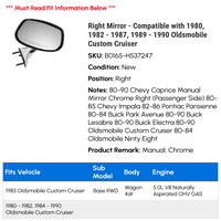 Dobro ogledalo - kompatibilno sa 1980, - 1987, - Oldsmobile Custom Cruiser 1988