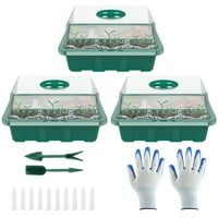 Aohao 3 ćelije sadnice Starter ladice sa prozirnim poklopcem za sadnice za sadnice sadnica postrojenja za starter kit plastični propagator sjemena i postrojenje za vrtne staklenike