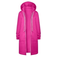 Vivianyo HD za kapute jakne na prodaju i čišćenje Ženska jakna od pune boje zadebljanje i zimski povremeni patentni patentni patentni patentni patentni patenci dugi rukav dugi džemper bljesak pickuje vruće ružičaste