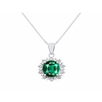 * Rylos princeza Diana Inspirirana odgovarajućeg nakita Set Zeleni smaragdni i dijamantni prsten sa
