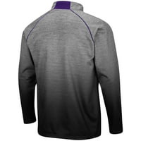 Muški Colosseum Heather Sivi Kansas State Wildcats Sitwell sublimirani kvartal-zip pulover jakne