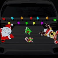 Božićne reflektirajuće santa svjetlosne naljepnice hladnjak magnetni naljepnici dekor automobila