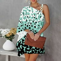 Ernkv ženski trendi mini labavi haljina mramorna cvjetna print zvona na jednoj rameni haljina elegantna