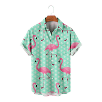 Flamingo Plaža Print Majica Muška majica kratkih rukava Havajska majica Top Beach odjeća za dječake Djevojke, E-3xl