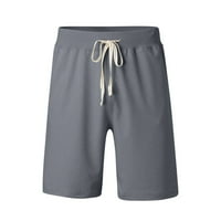 Rovga muške hlače Čvrsta boja Micro Stretch casual sredina struka čipke Sportske kratke hlače tamno ravne opuštene pantalone